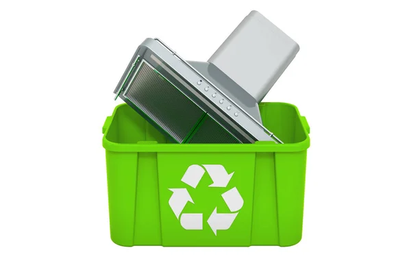 Recycling Mülleimer Mit Küchenabzugshaube Rendering Isoliert Auf Weißem Hintergrund — Stockfoto