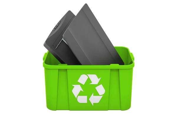 Recycling Trashcan Scanner Rendering Isolated White Background — Foto de Stock