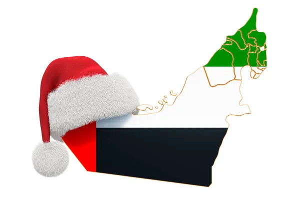 Die Landkarte Der Vae Mit Rotem Weihnachtsmann Neujahrs Und Weihnachtsferien — Stockfoto