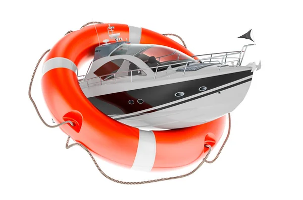 Speedboat Lifebelt Service Repair Motorboats Rendering Isolated White Background — Stock Photo, Image