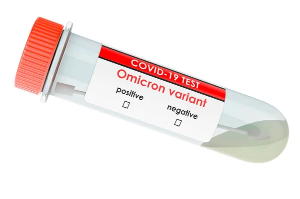Omicron Covid Variant 529 Covid Tubo Ensayo Concepto Pruebas Coronavirus —  Fotos de Stock