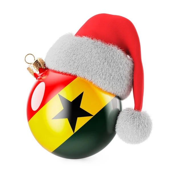 Різдвяний Прапором Гани Капелюхом Санта Клауса Різдво Новий Рік Гані — стокове фото