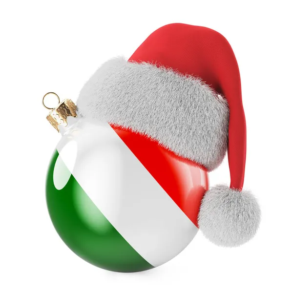Рождественский Бал Ирландским Флагом Шляпой Санта Клауса Рождество Новый Год — стоковое фото