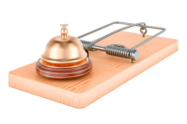 Reception Bell Mousetrap Rendering Isolated White Background — Stock Photo, Image