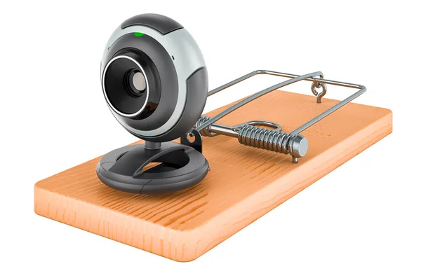 Webcam Mousetrap Rendering Isolated White Background — Stock Photo, Image