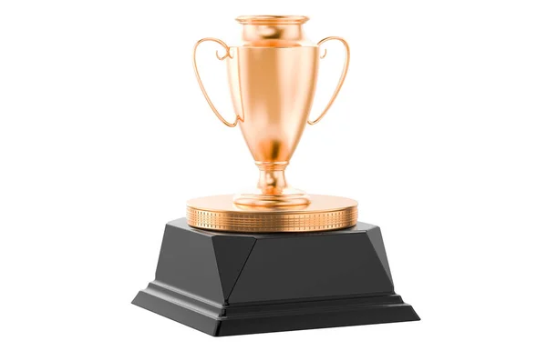 Conceito Prêmio Taça Troféu Ouro Renderização Isolada Fundo Branco — Fotografia de Stock