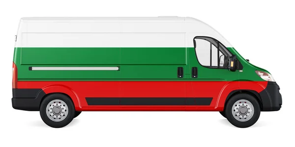불가리아 국기는 상업용 열차에 그려졌다 불가리아에서의 운반업 백인들에게 렌더링 — 스톡 사진
