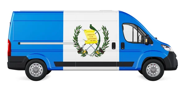 Guatemalan Flag Painted Commercial Delivery Van Freight Delivery Guatemala Concept — Fotografia de Stock