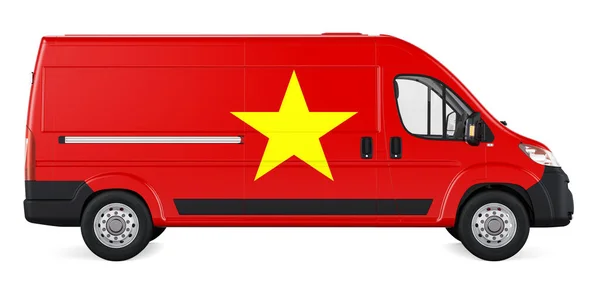 Vietnamese Flag Painted Commercial Delivery Van Freight Delivery Vietnam Concept — Stockfoto