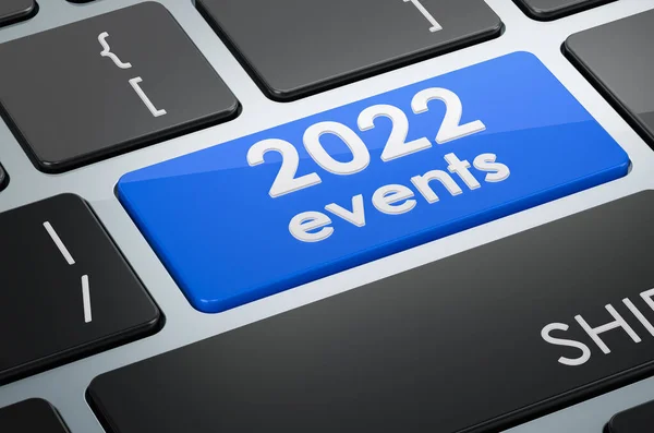2022 Events Button Keyboard Rendering —  Fotos de Stock