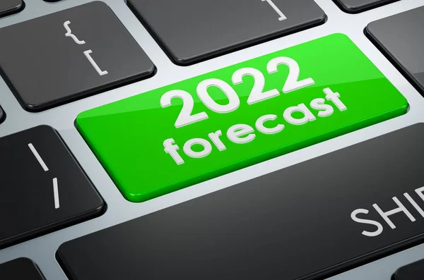 2022 Forecast Button Keyboard Rendering — стоковое фото