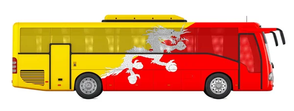 Bussresor Bhutan Bhutanesiska Bussturer Koncept Rendering Isolerad Vit Bakgrund — Stockfoto