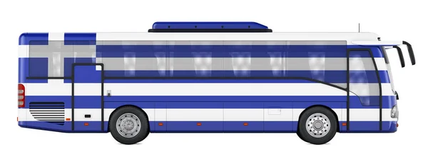 Bussresor Grekland Grekiska Bussturer Koncept Rendering Isolerad Vit Bakgrund — Stockfoto
