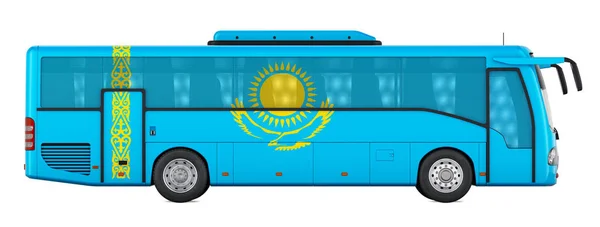 Kazakistan Otobüs Yolculuğu Kazak Otobüs Turları Konsept Beyaz Arkaplanda Görüntüleme — Stok fotoğraf