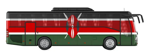 ケニアのバス旅行 ケニアのバスツアー コンセプト 白い背景に隔離された3Dレンダリング — ストック写真