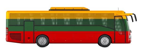 Bus Travel Lithuania Lithuanian Bus Tours Concept Rendering Isolated White — Foto Stock