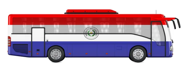 在巴拉圭的巴士旅行 巴拉圭巴士旅游 在白色背景上孤立的3D渲染 — 图库照片