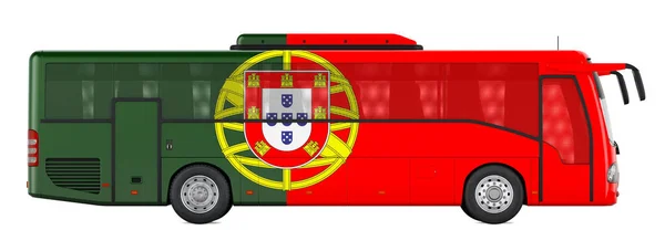 Bus Travel Portugal Portuguese Bus Tours Concept Rendering Isolated White — Fotografia de Stock