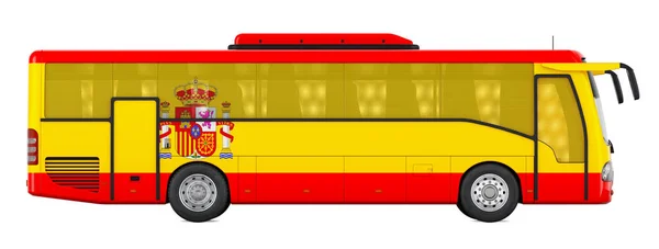 Bus Travel Spain Spanish Bus Tours Concept Rendering Isolated White — Zdjęcie stockowe