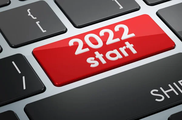 2022 Start Button Keyboard Rendering —  Fotos de Stock