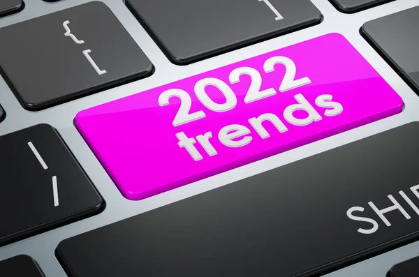 2022 Trends Button Keyboard Rendering —  Fotos de Stock