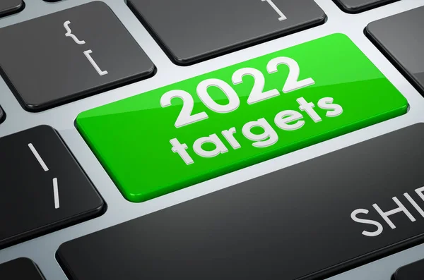 2022 Botón Objetivos Teclado Renderizado —  Fotos de Stock