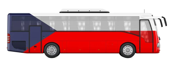 Bus Travel Czech Republic Bus Tours Concept Rendering Isolated White — 스톡 사진