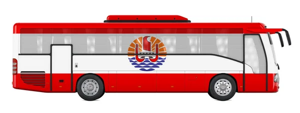巴士旅行在法属波利尼西亚 法属波利尼西亚巴士旅行 在白色背景上孤立的3D渲染 — 图库照片