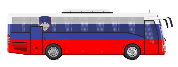 Bus Travel Slovenia Slovenian Bus Tours Concept Rendering Isolated White — Stockfoto