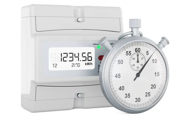 Electric Meter Stopwatch Rendering Isolated White Background — Foto de Stock