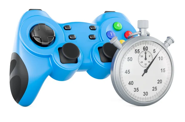 Gamepad Stopwatch Rendering Isolated White Background — Foto Stock