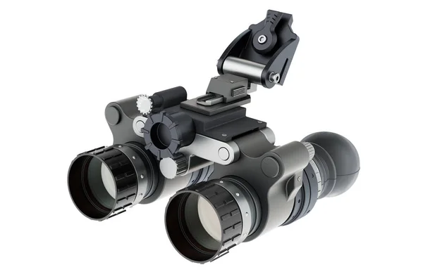 Night Vision Goggles Digital Infrared System Rendering Isolated White Background — 图库照片