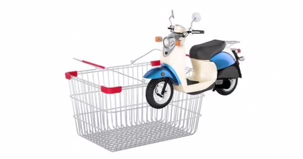 摩托车加入购物篮 3D动画 3D渲染 — 图库视频影像