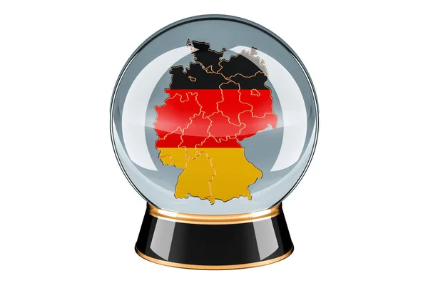 Crystal Ball German Map Forecasting Prediction Germany Concept Rendering Isolated — Stock Photo, Image