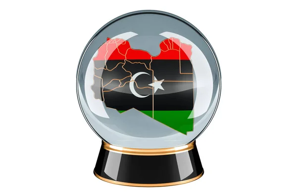 Crystal Ball Libyan Map Forecasting Prediction Libya Concept Rendering Isolated — Stock Photo, Image