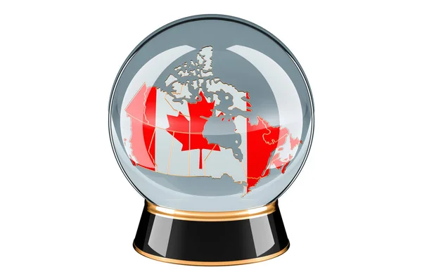Kristallboll Med Kanadensisk Karta Prognoser Och Förutsägelser För Kanada Koncept — Stockfoto
