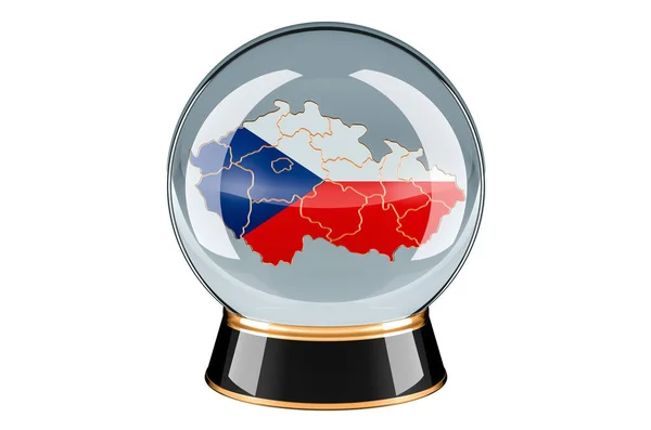 Kristallen Bal Met Tsjechische Kaart Prognose Voorspelling Voor Tsjechië Concept — Stockfoto