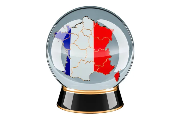 Kristallen Bal Met Franse Kaart Voorspelling Voorspelling Voor Frankrijk Concept — Stockfoto