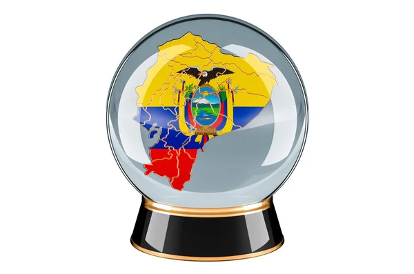 Bola Cristal Com Mapa Equatoriano Previsão Previsão Para Equador Conceito — Fotografia de Stock