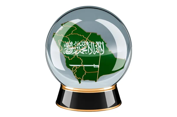 Crystal Ball Saudi Arabian Map Forecasting Prediction Saudi Arabia Concept — Stock Photo, Image