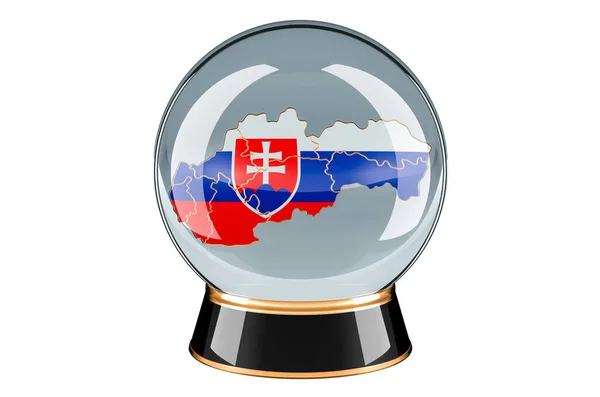 Кришталевий Словацькою Картою Прогнозування Прогнозування Словаччини Концепція Рендеринг Ізольований Білому — стокове фото