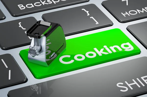Tecla Cocina Picadora Carne Teclado Renderizado — Foto de Stock