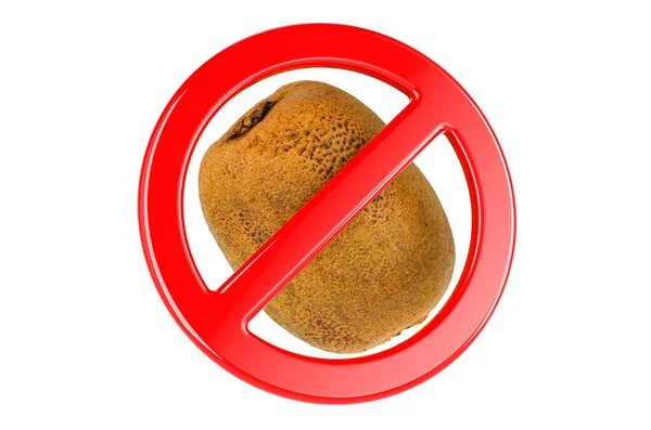 Kiwi Zakazanym Znakiem Renderowanie Izolowane Białym Tle — Zdjęcie stockowe