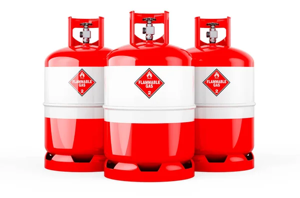Austrian Flag Painted Propane Cylinders Compressed Gas Rendering Isolated White — стоковое фото