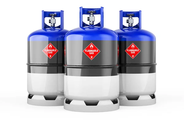 Estonian Flag Painted Propane Cylinders Compressed Gas Rendering Isolated White — 스톡 사진