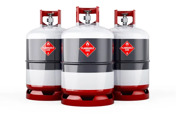 Thai Flag Painted Propane Cylinders Compressed Gas Rendering Isolated White — стоковое фото