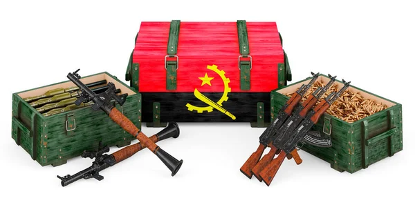 Зброя Військові Запаси Анголі Концепція Рендеринг Ізольований Білій Групі — стокове фото