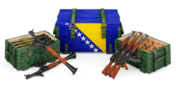 Waffen Militärische Ausrüstung Bosnien Und Herzegowina Konzept Rendering Isoliert Auf — Stockfoto
