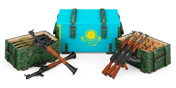 Armes Fournitures Militaires Kazakhstan Concept Rendu Isolé Sur Fond Blanc — Photo