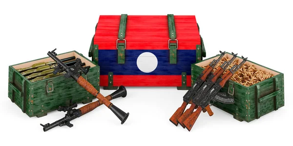 Armes Fournitures Militaires Laos Concept Rendu Isolé Sur Fond Blanc — Photo